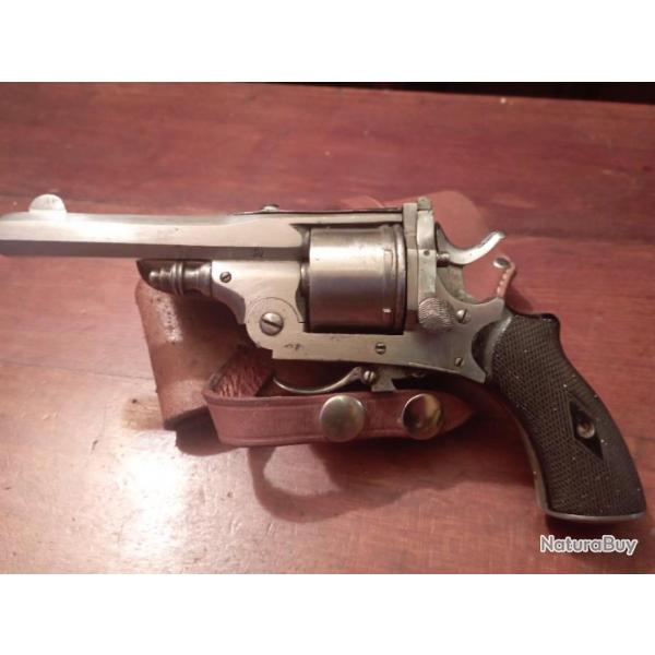 Rare revolver Ferdinand Drissen  brisure en 320 avec holster.