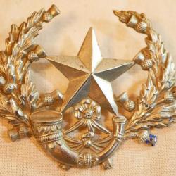 DDAY44 - authentique CAP BADGE BRITANNIQUE The Cameronians Scottish Rifles NORMANDIE 1944