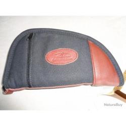 Pochette - sacoche - étui - fourreau - housse pour arme de poing - cuir et mouton retourné