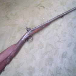 fusil de chasse à percussion crosse sculptée calibre 16 mm