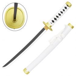 MINI KATANA DECO LAME BAMBOU MOTIF ONE PIECE BLANC ZS512MI-WD