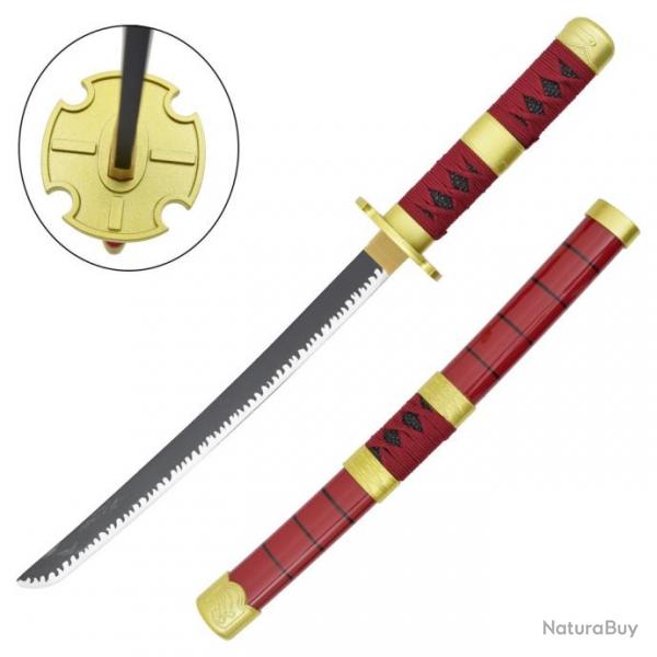 MINI KATANA DECO LAME BAMBOU MOTIF ONE PIECE ROUGE ZS513MI-WD