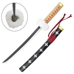 MINI KATANA DECO LAME BAMBOU MOTIF ONE PIECE ROUGE ZS521RDMI-WD