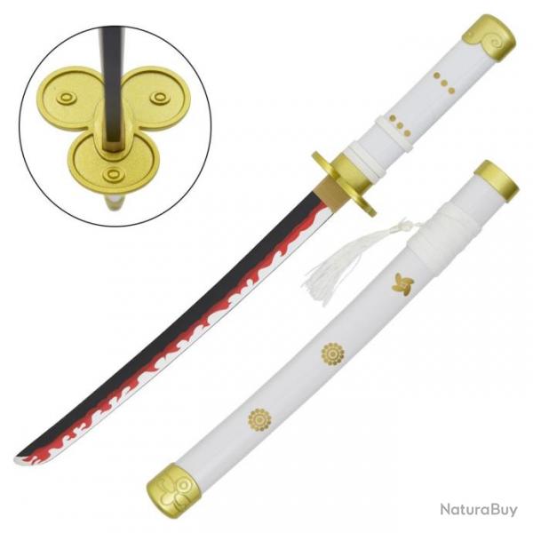 MINI KATANA DECO LAME BAMBOU MOTIF ONE PIECE BLANC ZS661WMI-WD