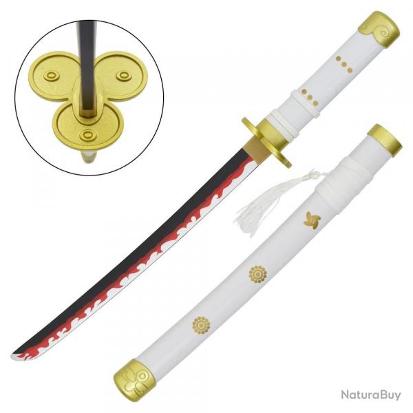 MINI KATANA DECO LAME BAMBOU MOTIF ONE PIECE BLANC ZS661WMI-WD