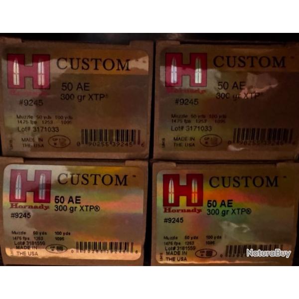 100 munitions Hornady 50AE XTP - lot de 5 botes