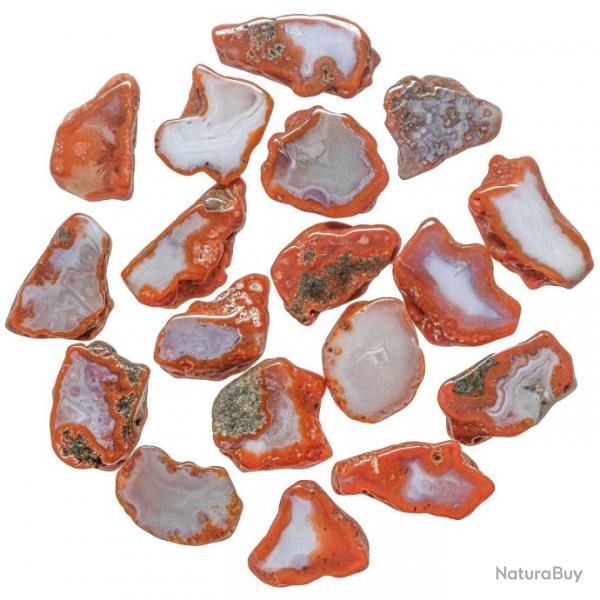 Petites tranches d'agate rouge - 2  4 cm - Lot de 5