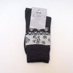 Chaussettes chaudes laine mérinos jacquard nordique 34/36 gris