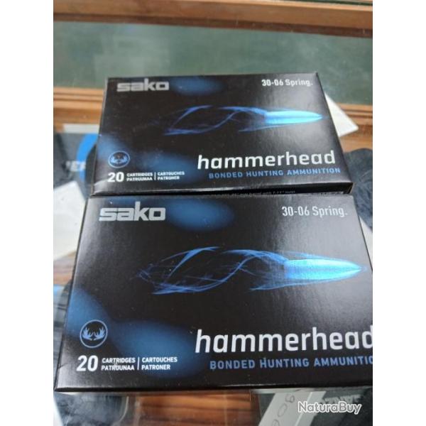 lot de 2 boites SAKO HAMMERHEAD  30-06  180 GRAINS