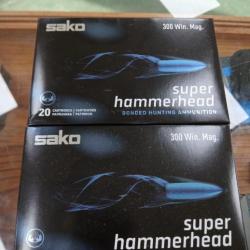 lot 2 boites sako super hammerhead 300 win mag 180gr