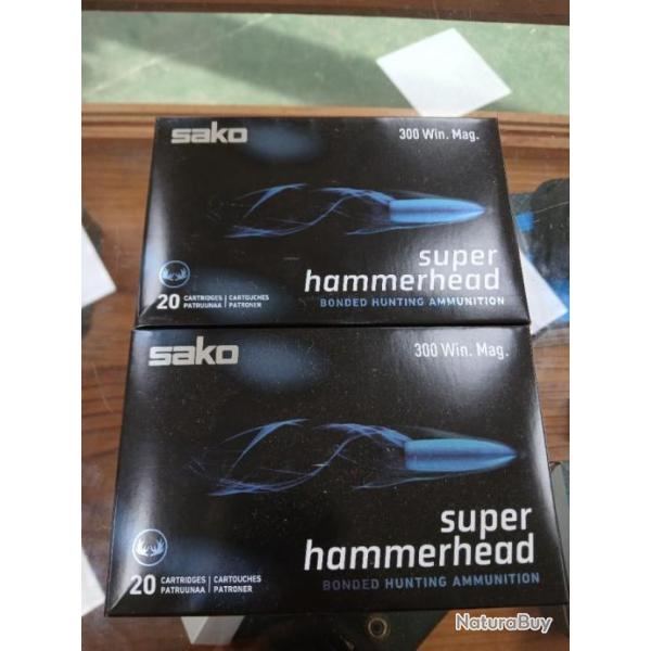 lot 2 boites sako super hammerhead 300 win mag 180gr