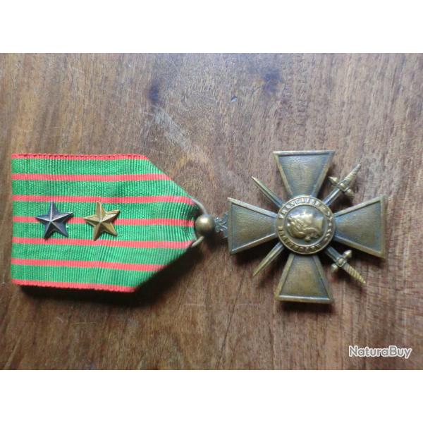 mdaille croix de guerre  1914 / 18   2 toiles