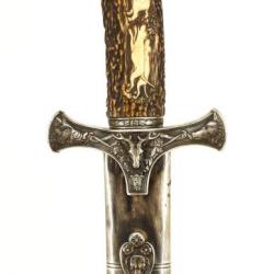 DAGUE DE CHASSE EN ARGENT SIGNEE MANCEAUX A PARIS LAME KLINGHENTAL COULAUX FRERES VERS 1814 - FRANCE