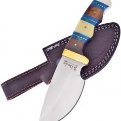 Couteau Skinner Frost Fixed Blade Lame Acier Inox Manche en Os & Bois Etui Cuir FCSW003SBWW