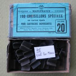 Lot  de  46  croisillons cartons cal 20 dans sa boite Manufrance