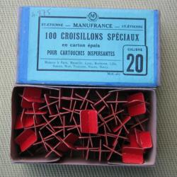 Collection  ou  usage... Lot  de  croisillons cartons cal 20 dans sa boite d'origine  Manufrance