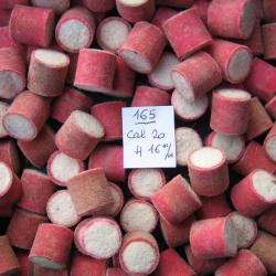 Lot de 165  bourres  grasses  roses 1ère qualité cal 20 hauteur  16 mm