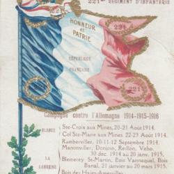 CPA -PATRIOTIQUE DRAPEAU 221e REGIMENT INFANTERIE