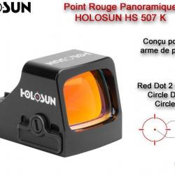 Point Rouge Panoramique HOLOSUN HS507K - Pour Arme de poing - Boîte ouverte