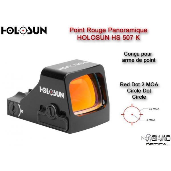 Point Rouge Panoramique HOLOSUN HS507K - Pour Arme de poing - Bote ouverte