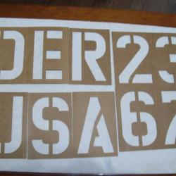 militaria ww2 U.S. stencils/ pochoirs en 6 inchs 152,4 mm lettres et chiffres