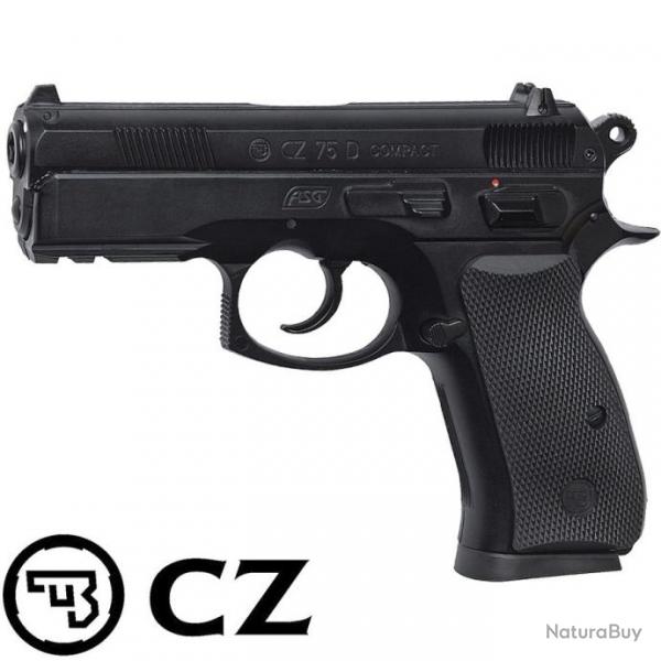 Pistolet Airsoft Semi-Automatique ASG CZ 75D COMPACT CO2 - MODELE LOURD 1.6 JOULE