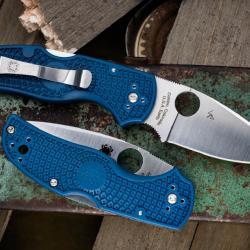 Couteau Spyderco Native 5 Cobalt Lockback Lame Acier CPM-SPY27 Manche G10 Clip Made USA SC41GPCBL5