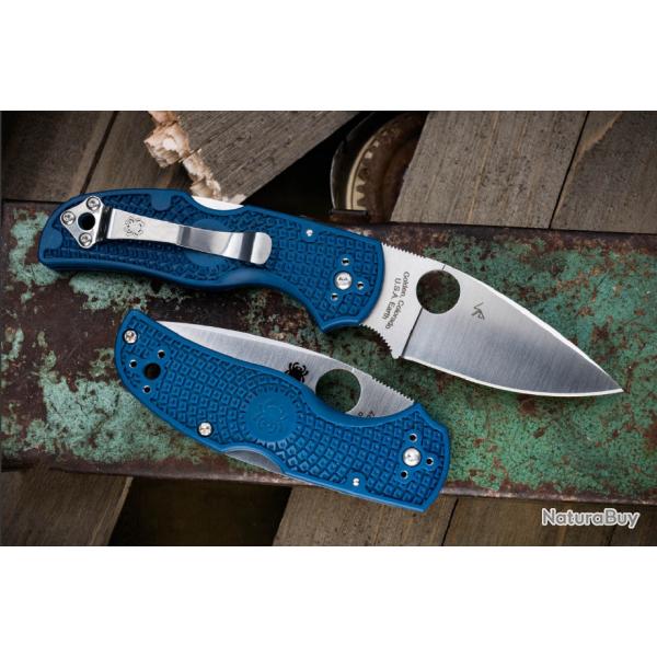 Couteau Spyderco Native 5 Cobalt Lockback Lame Acier CPM-SPY27 Manche G10 Clip Made USA SC41GPCBL5