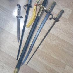 Sabre et baïonnettes.