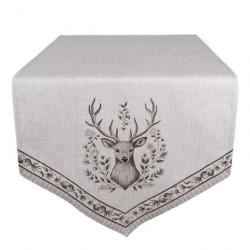 CHEMIN DE TABLE BEIGE MOTIF CERF