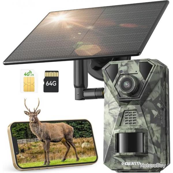 Camra de Chasse 4G LTE  Solaire 6W - Performance et Polyvalence pour Surveillance sans Fil