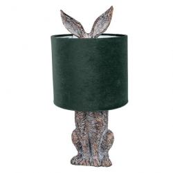 LAMPE LAPIN VELOURS VERT 43cm