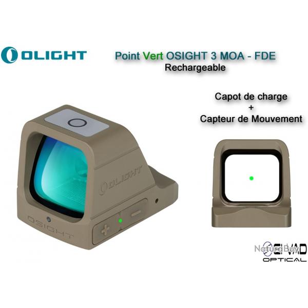 Point Vert Olight OSIGHT 3 MOA Rechargeable - Couleur FDE