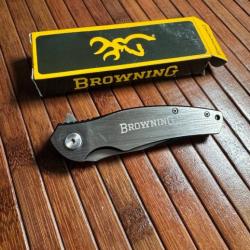 BROWNING COUTEAU PLIANT A OUVERTURE ASSISTÉ EN ALUMINIUM BROSSÉ