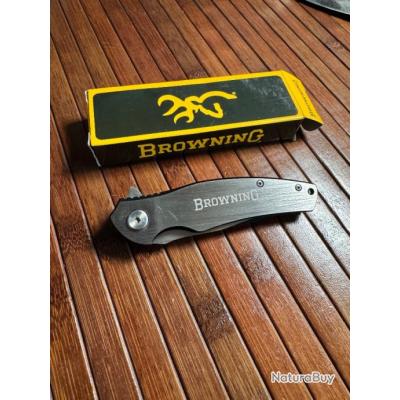 BROWNING COUTEAU PLIANT A OUVERTURE ASSISTÉ EN ALUMINIUM BROSSÉ Couteaux à ouverture assistée