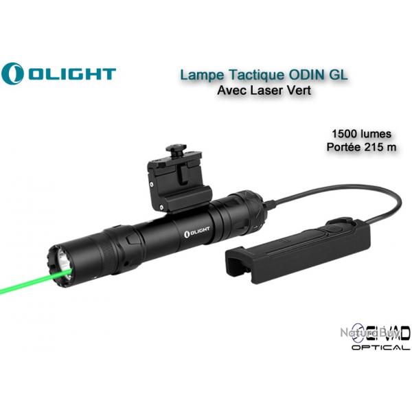 Lampe Tactique Olight ODIN GL avec Laser Vert - Montage Picatinny et M-Lock