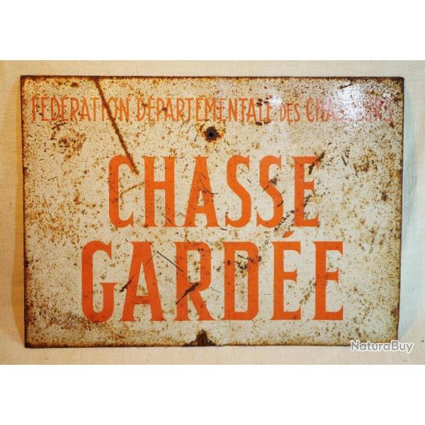 ANCIENNE plaque tle CHASSE GARDE production annes 50 - MAG24CHA002