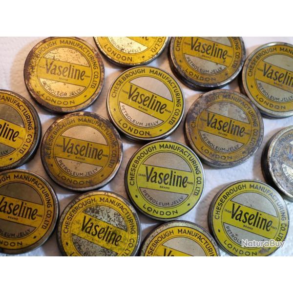 WWII VASELINE - entretien ARME lot de 4 Boites usa ou britanniques pleines - WWII ffff vas