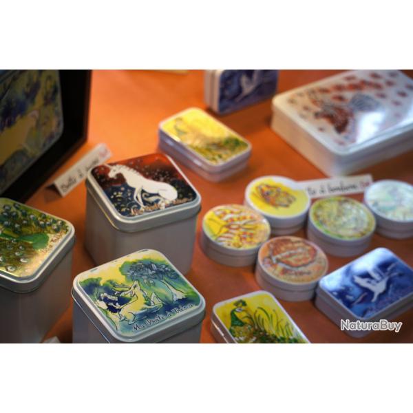 Boites  bonbon, savon, trsors, sucre originale illustration main