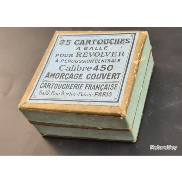 Bote ancienne de 19 cartouches calibre 450 percussion centrale