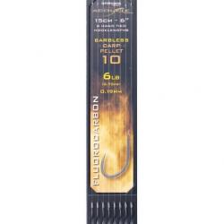 DRENNAN BAS DE LIGNES ACOLYTE CARP PELLET BARBLESS 15CM DRENNAN 0,19mm 10 6''15cm