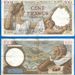 France 100 Francs 1940 22 Aout Sully Grand Billet Franc Frs Frc Frcs