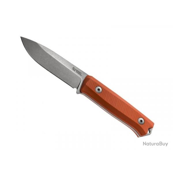 BEL1969 POIGNARD LIONSTEEL "B40" LAME 10CM ACIER SLEIPNER STONEWASHED  MANCHE G10 ORANGE + ETUI NEUF