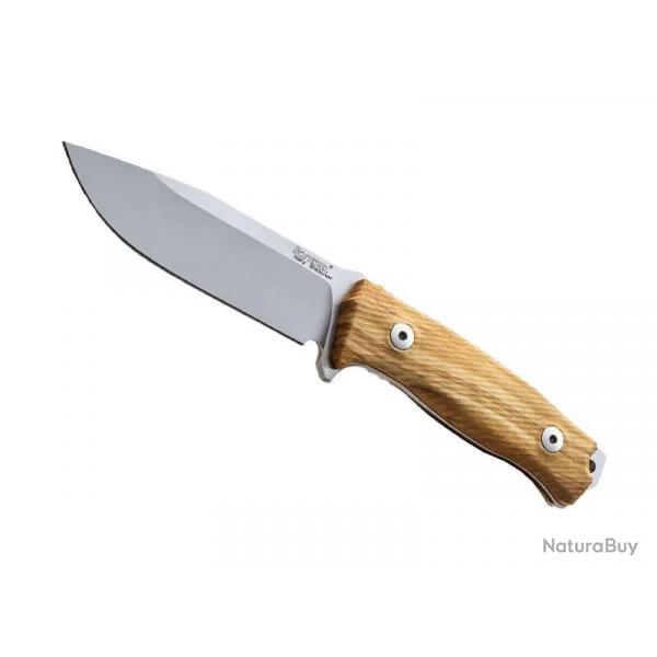 BEL1970 POIGNARD LIONSTEEL "M5" LAME 11.5CM ACIER SLEIPNER MANCHE OLIVIER + ETUI CUIR NEUF