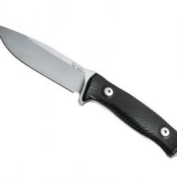 BEL1972 POIGNARD LIONSTEEL "M5" LAME 11.5CM ACIER SLEIPNER MANCHE G10 NOIR + ETUI CORDURA NEUF