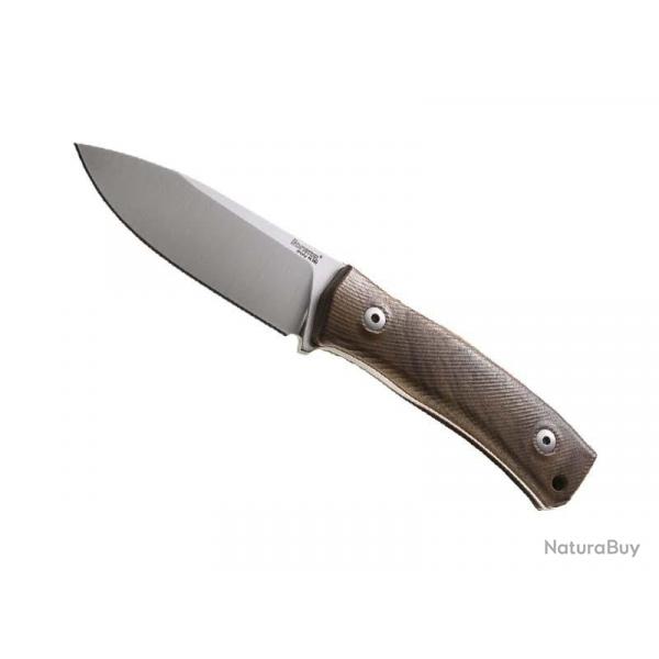 BEL1978 POIGNARD LIONSTEEL "M4" LAME 9.5CM ACIER BOHLER MANCHE PLAQUETTES NOYER + ETUI CUIR NEUF