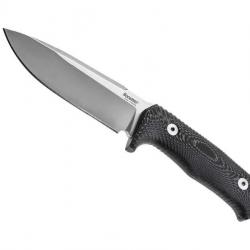 BEL1984 POIGNARD LIONSTEEL "T5" LAME 13CM ACIER NIOLOX MANCHE SOLID MICARTA GRIS/NOIR + ETUI NEUF