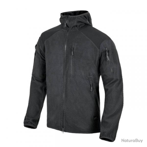 veste  capuche alpha polaire quadrille Black