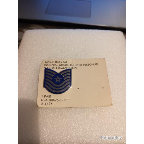 Collars armee us USAF MASTER SERGEANT E7 ORIGINAL