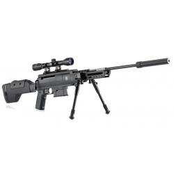 Destockage Air Comprimé carabine Black Ops Sniper 19,90 joules calibre 4.5 MM avec Lunette et Bipied